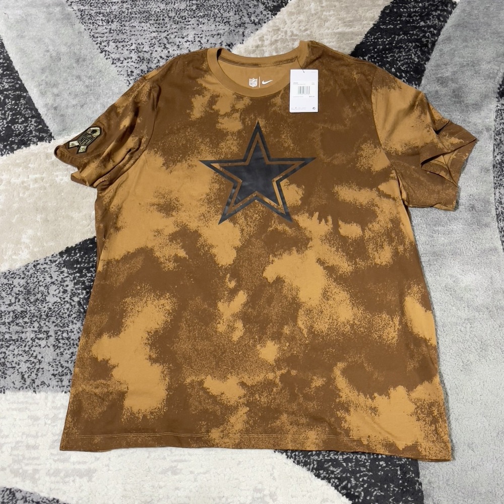 Nike T-Shirt Men XXL Brown Dallas Cowboys Salute to Service Star Graphic Tee NEW
